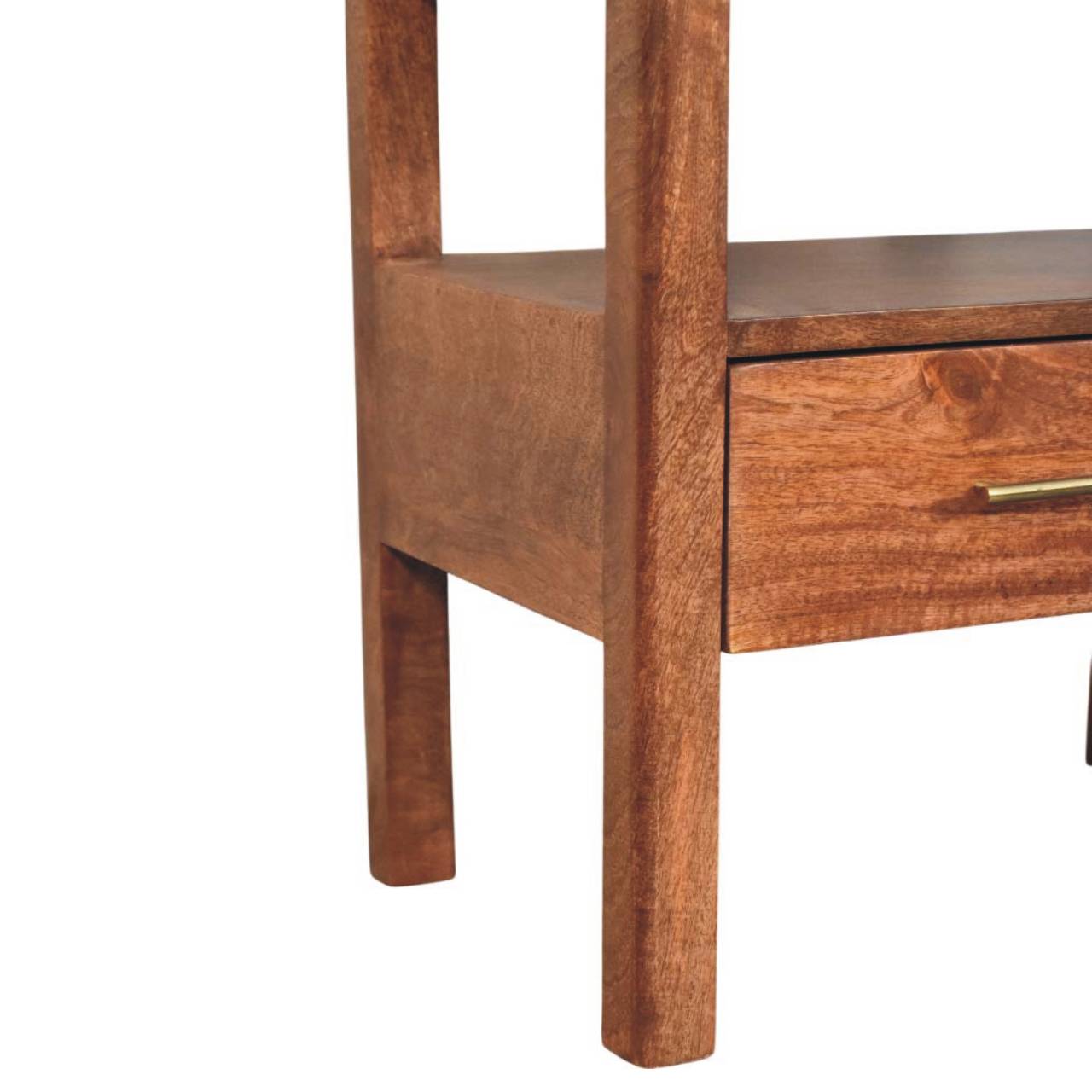 The Caldera Bedside Stand Bedside Table | Honey Caramel Rattan Open Shelf