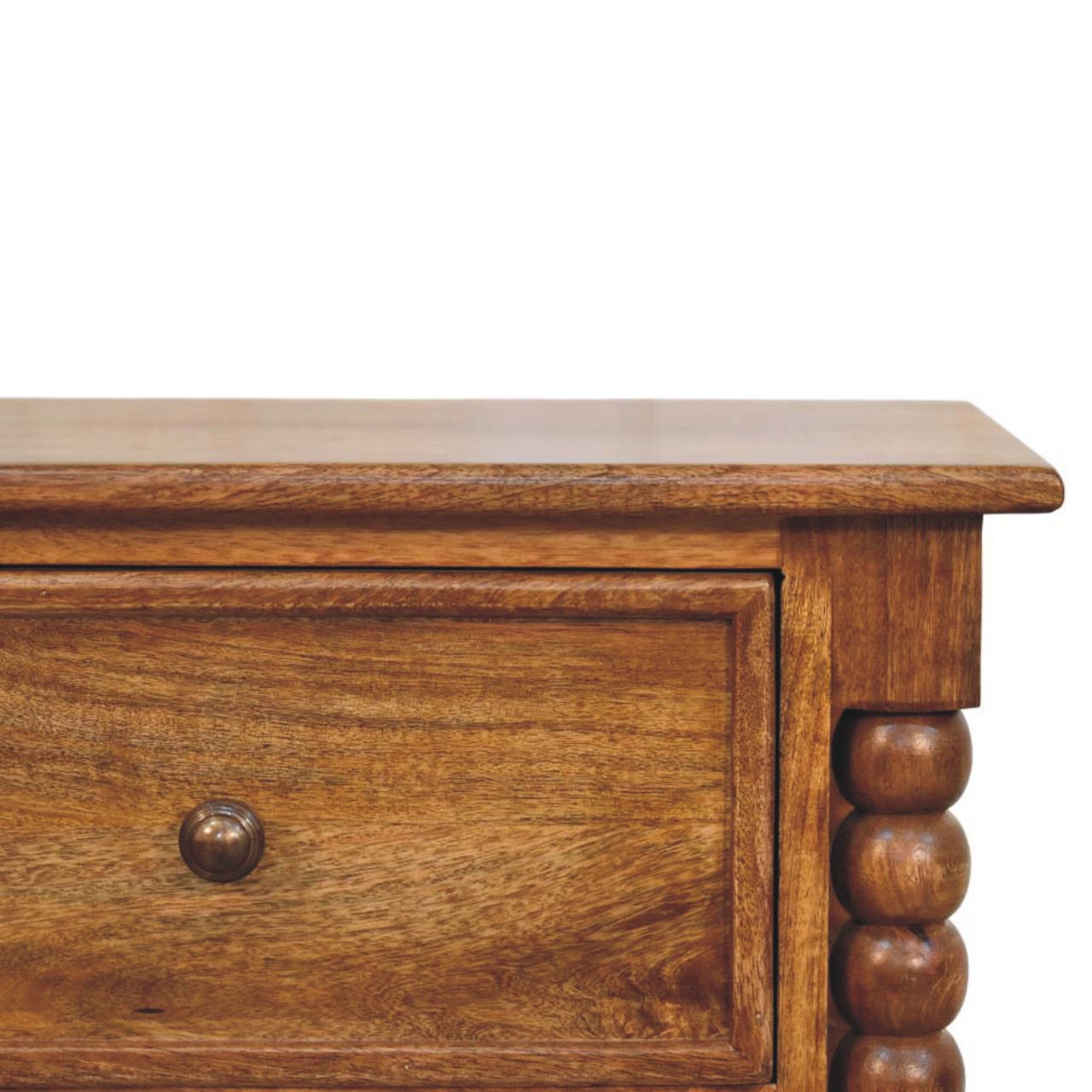 Spindle Leg Amber Oak Bedside Table