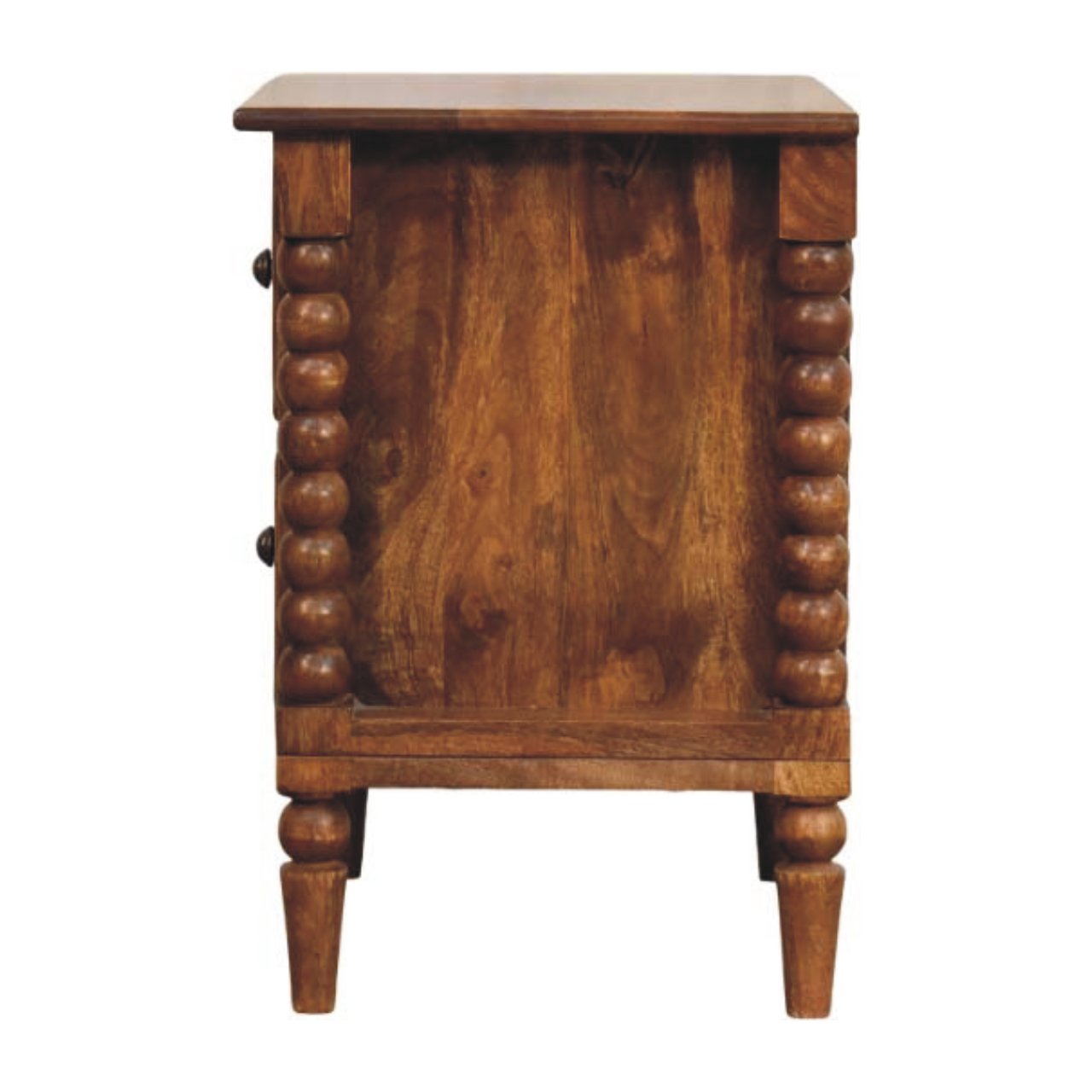 Spindle Leg Amber Oak Bedside Table