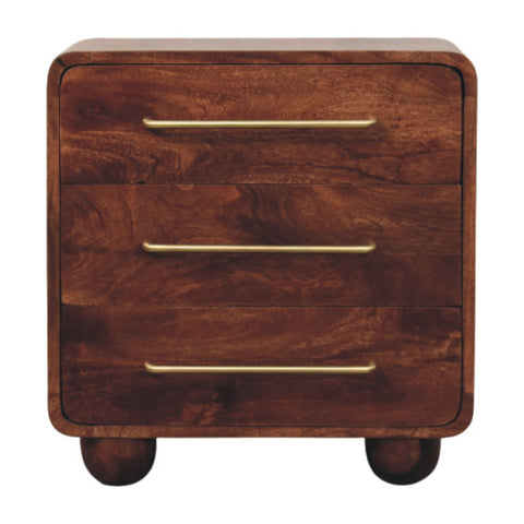 3-Drawer Rounded Chest of Drawers | Oak Linen