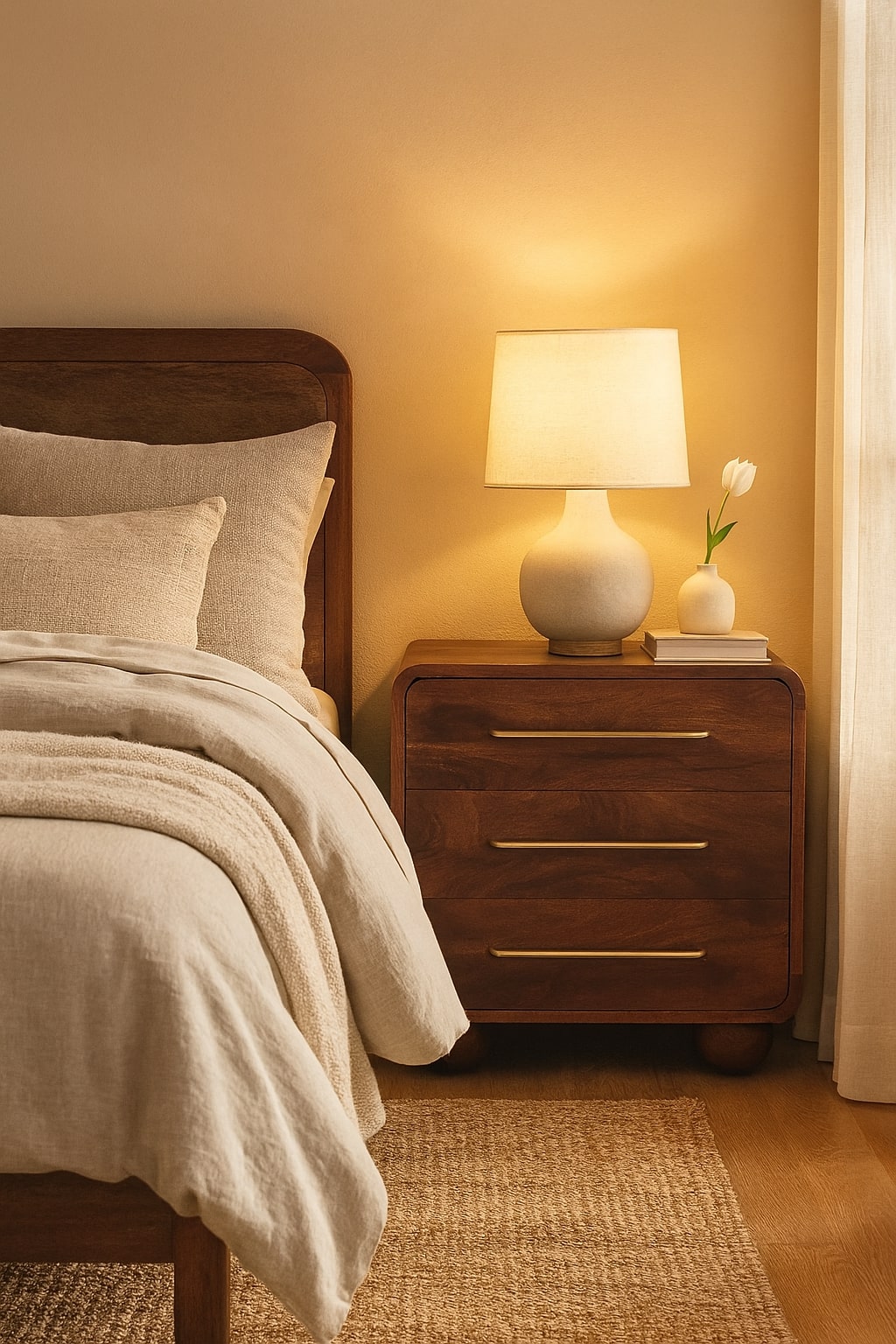 Belmont Bedside Table | Rattan Velvet