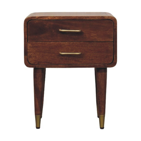 Astor 2-Drawer Bedside Table | Brass Solid Mango Wood