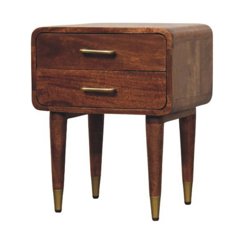 Astor 2-Drawer Bedside Table | Brass Solid Mango Wood