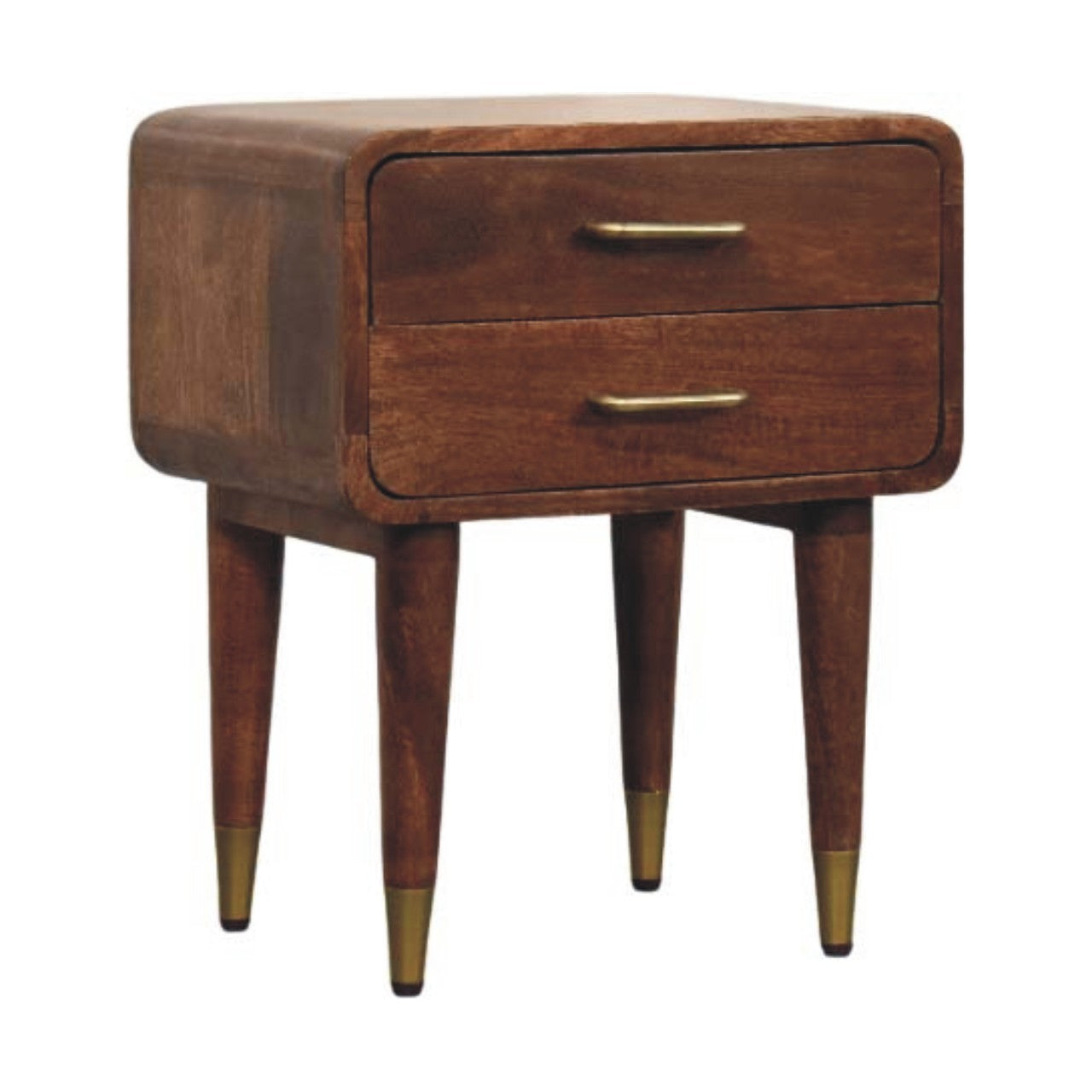 Astor 2-Drawer Bedside Table | Brass Solid Mango Wood
