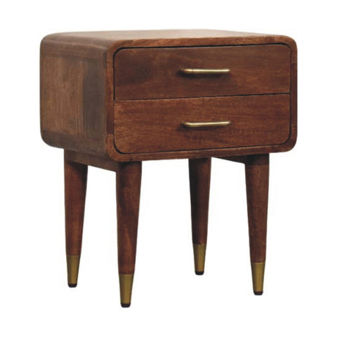 Astor 2-Drawer Bedside Table | Brass Solid Mango Wood