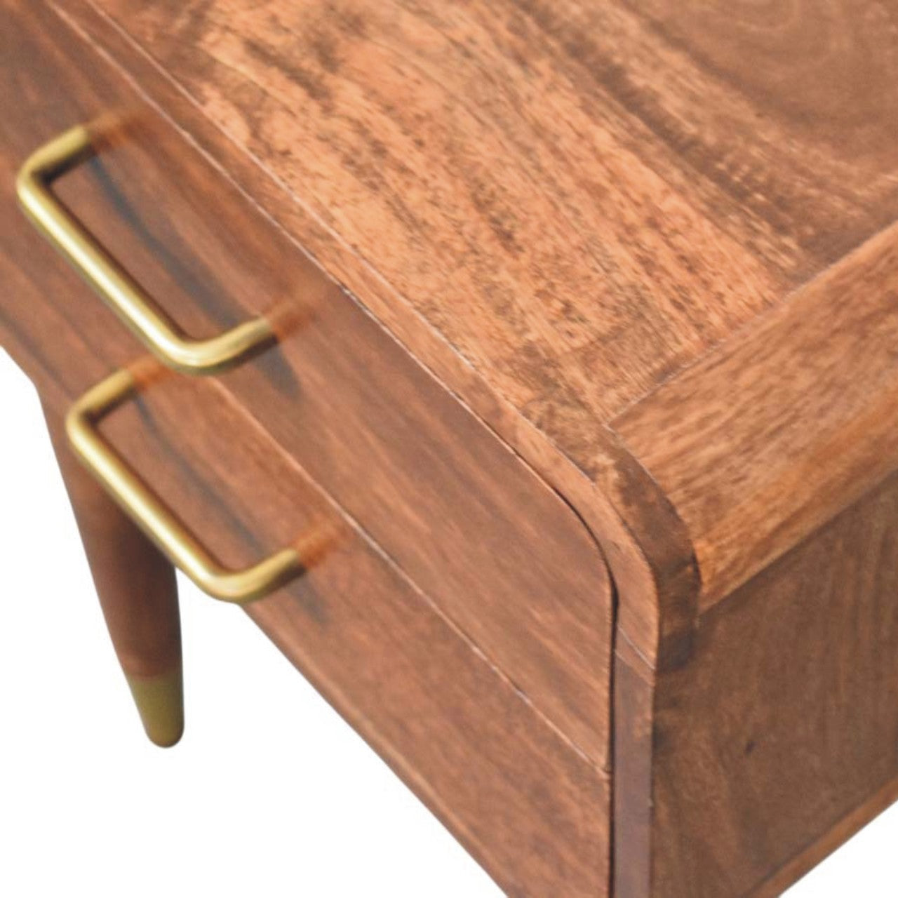 Astor 2-Drawer Bedside Table | Brass Solid Mango Wood