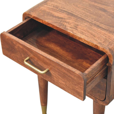 Astor 2-Drawer Bedside Table | Brass Solid Mango Wood