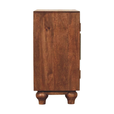 Arco Groove Sideboard Chest of Drawers | Brass Solid Mango Wood Hand-Carved