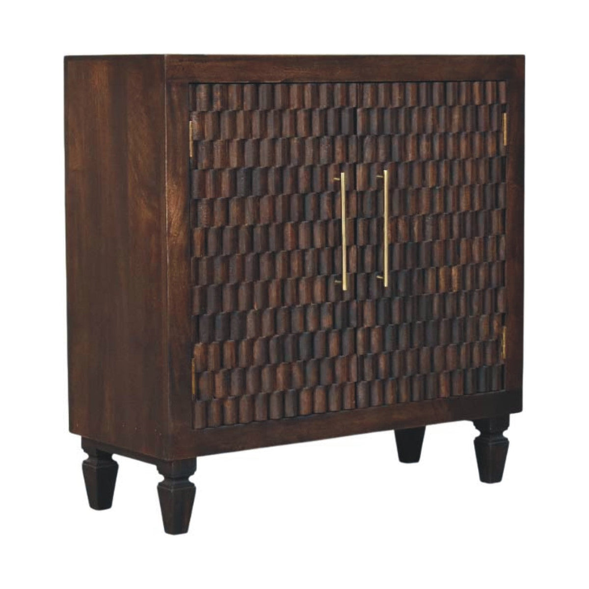 Vesta Textured Chest of Drawers | Brass Velvet Hand-Carved