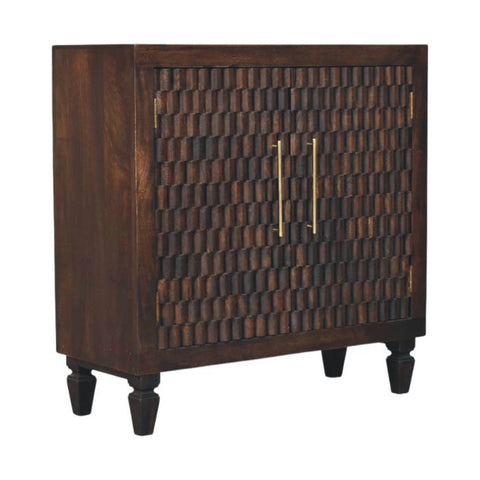Vesta Textured Chest of Drawers | Brass Velvet Hand-Carved