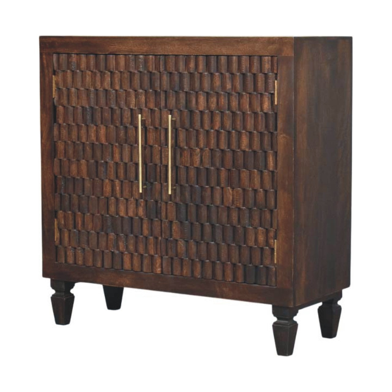 Vesta Textured Chest of Drawers | Brass Velvet Hand-Carved