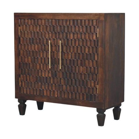 Vesta Textured Chest of Drawers | Brass Velvet Hand-Carved