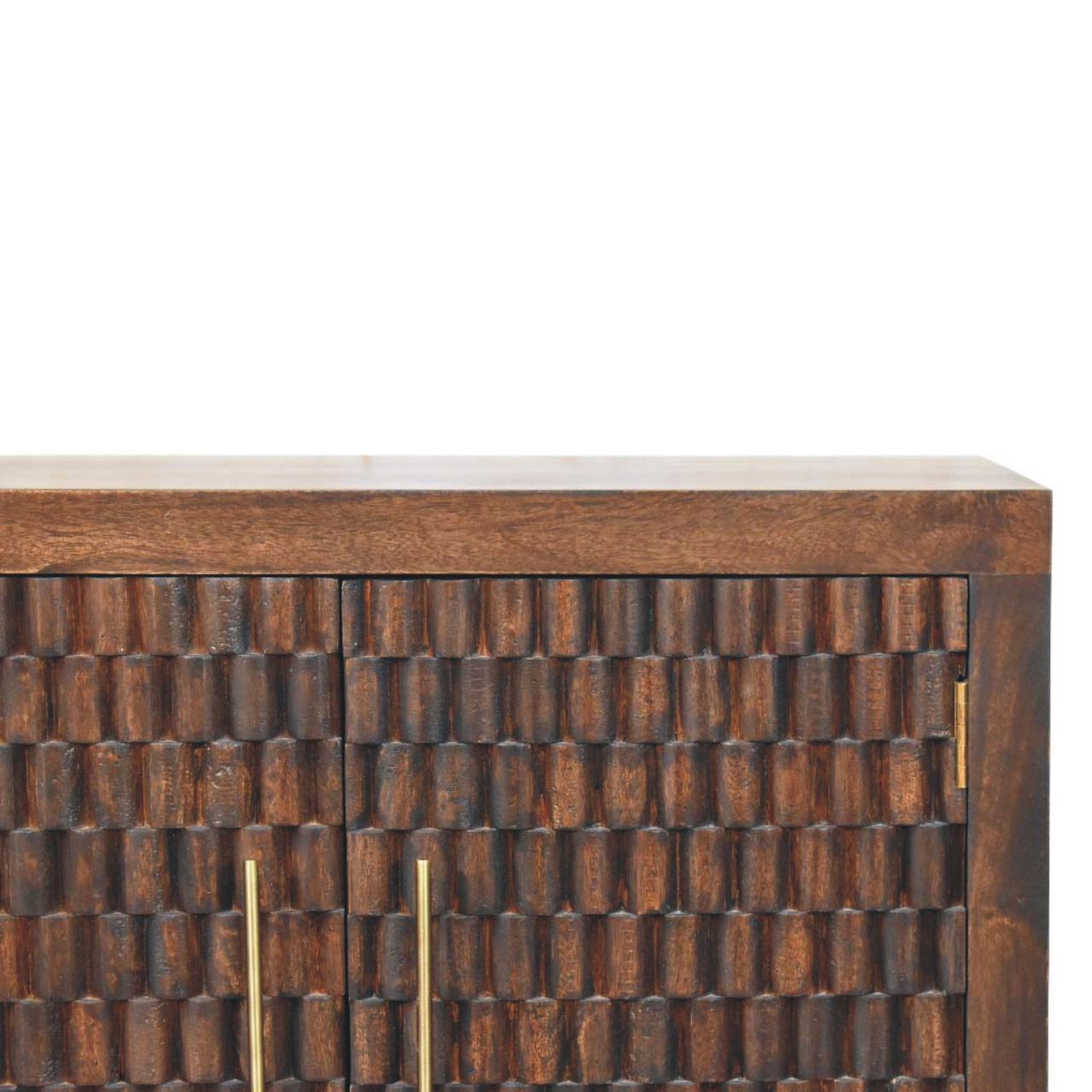 Vesta Textured Chest of Drawers | Brass Velvet Hand-Carved