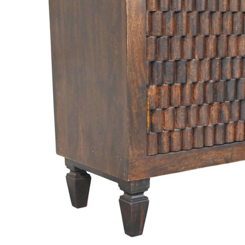 Vesta Textured Chest of Drawers | Brass Velvet Hand-Carved