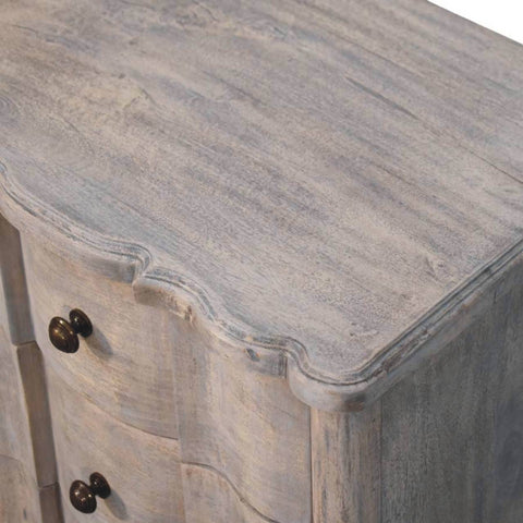 Beaumont Curved Bedside Table | Brass Solid Mango Wood Fluted