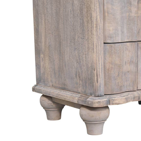 Beaumont Curved Bedside Table | Brass Solid Mango Wood Fluted