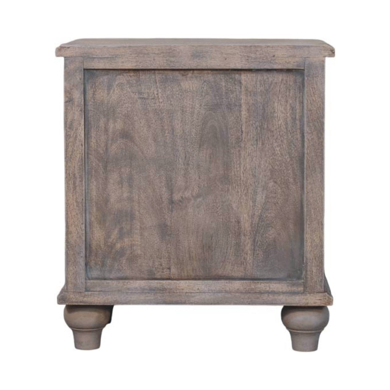 Beaumont Curved Bedside Table | Brass Solid Mango Wood Fluted