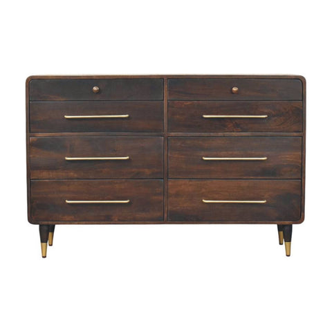 Hudson 8-Drawer Dresser Chest of Drawers | Brass Velvet