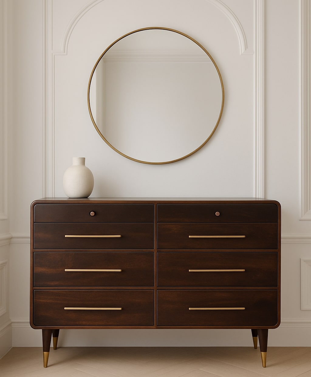 Hudson 8-Drawer Dresser Chest of Drawers | Brass Velvet