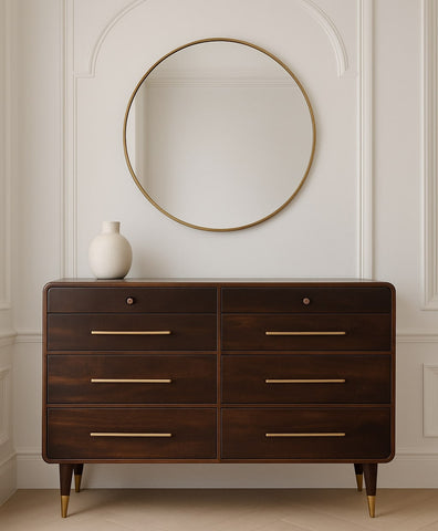 Hudson 8-Drawer Dresser Chest of Drawers | Brass Velvet