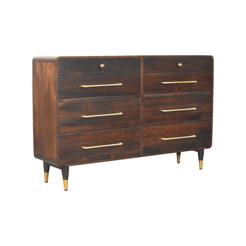 Hudson 8-Drawer Dresser Chest of Drawers | Brass Velvet
