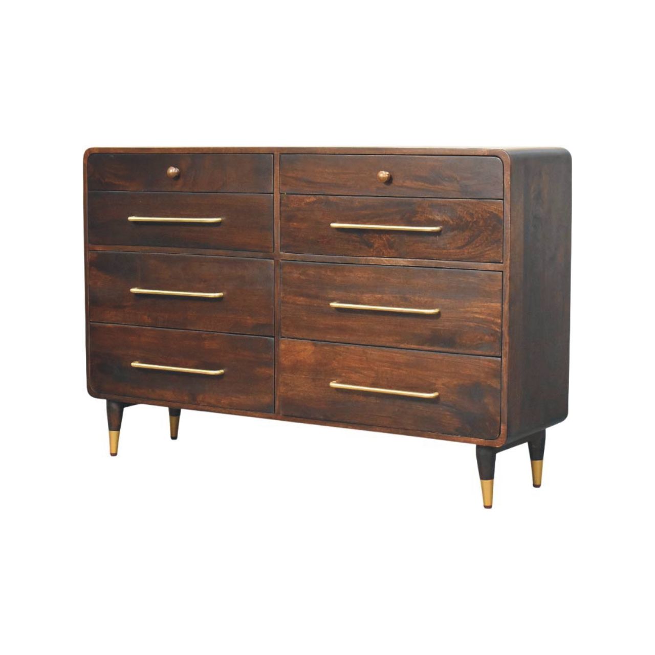 Hudson 8-Drawer Dresser Chest of Drawers | Brass Velvet