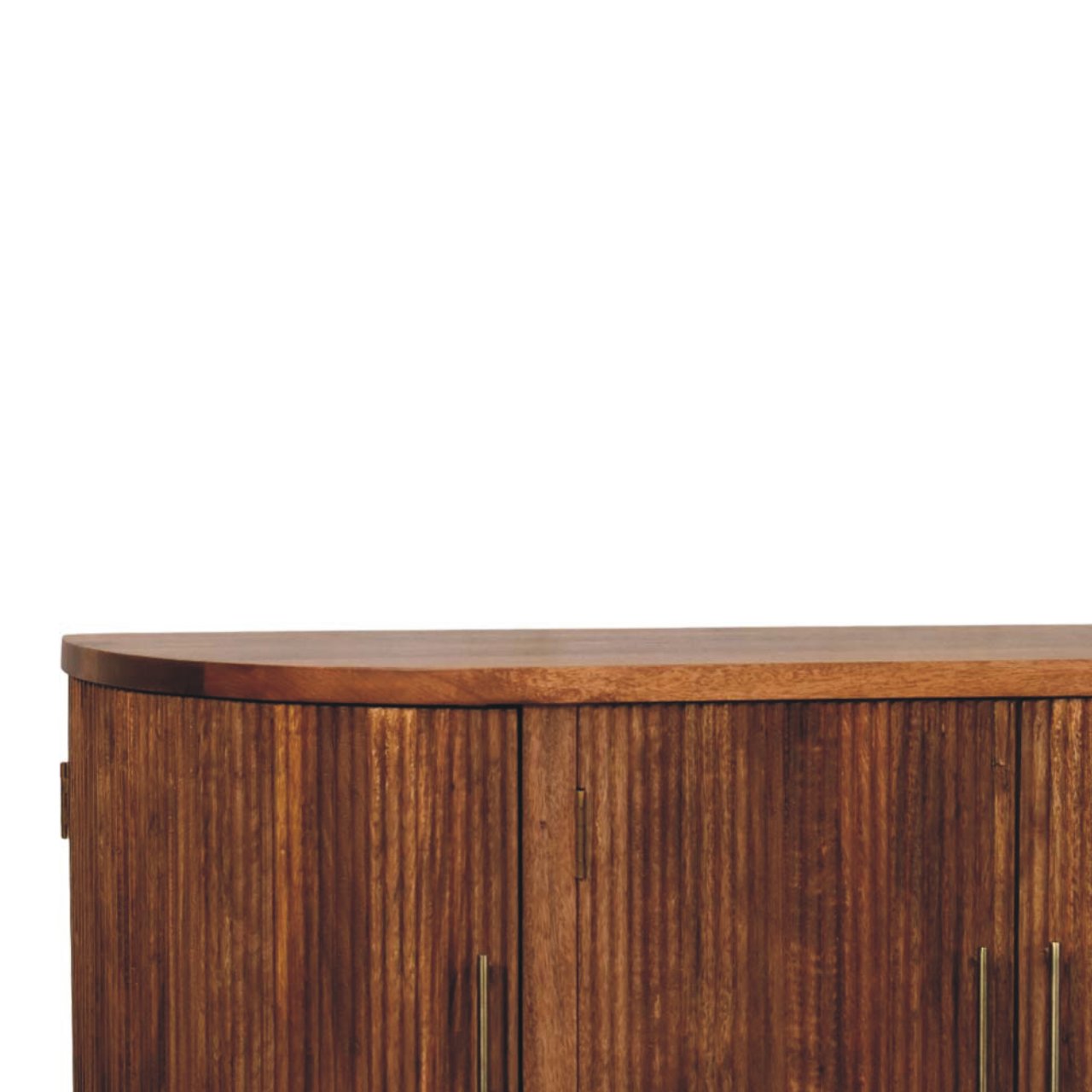 Ravello Curved 4-Door Sideboard Chest of Drawers | Oak Solid Mango Wood Fluted