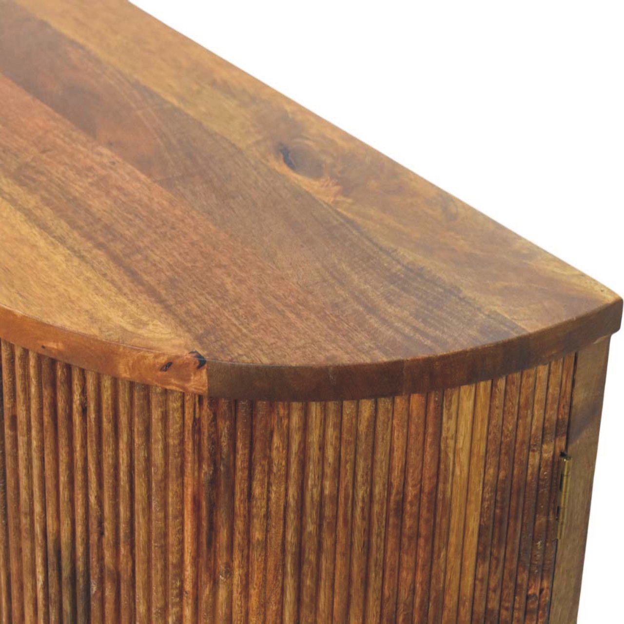 Ravello Curved 4-Door Sideboard Chest of Drawers | Oak Solid Mango Wood Fluted