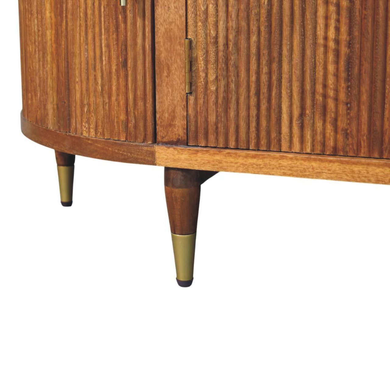 Ravello Curved 4-Door Sideboard Chest of Drawers | Oak Solid Mango Wood Fluted