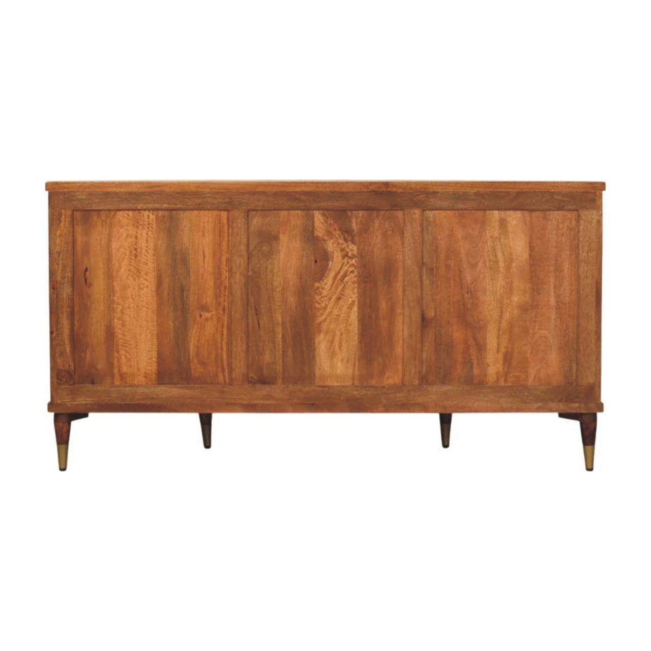 Ravello Curved 4-Door Sideboard Chest of Drawers | Oak Solid Mango Wood Fluted