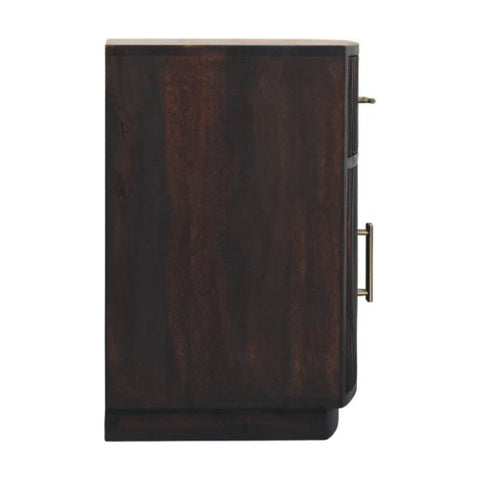 Milan Bedside Table | Brass Velvet Fluted