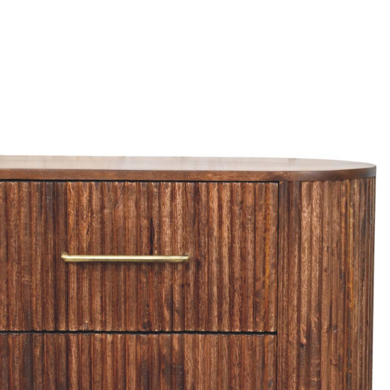 Ridgefront Chest - Roasted Almond Chest of Drawers | Brass Linen Fluted
