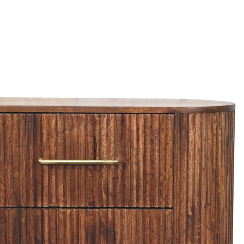 Ridgefront Chest - Roasted Almond Chest of Drawers | Brass Linen Fluted