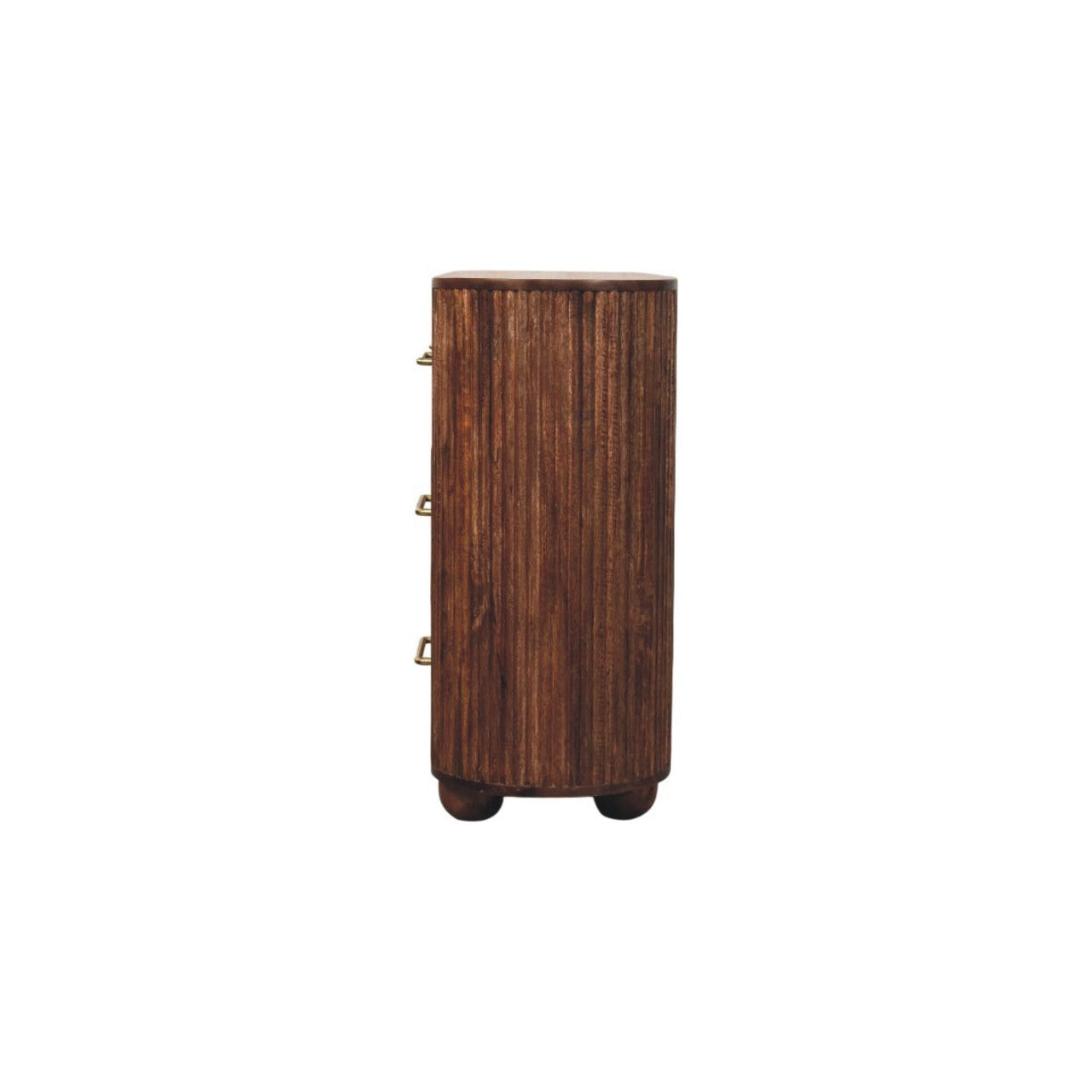 Ridgefront Chest - Roasted Almond Chest of Drawers | Brass Linen Fluted