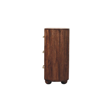 Ridgefront Chest - Roasted Almond Chest of Drawers | Brass Linen Fluted