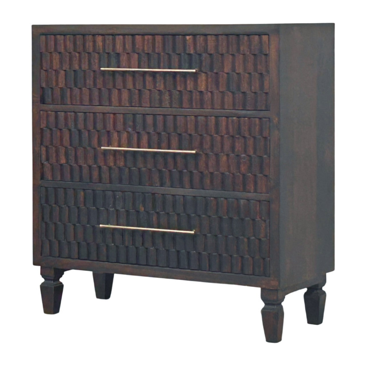 Arno Chest of Drawers | Brass Velvet Hand-Carved