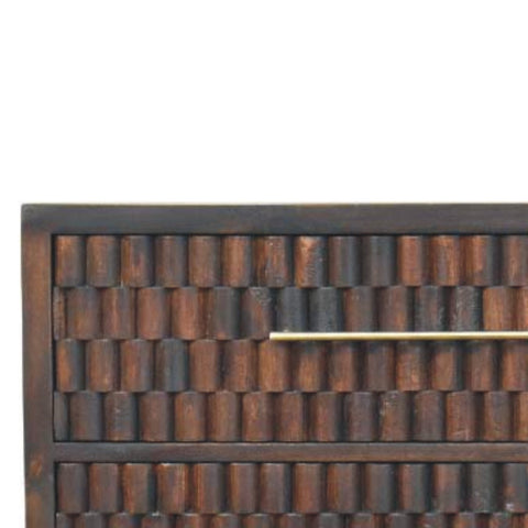 Arno Chest of Drawers | Brass Velvet Hand-Carved