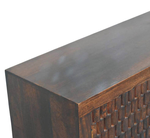 Arno Chest of Drawers | Brass Velvet Hand-Carved