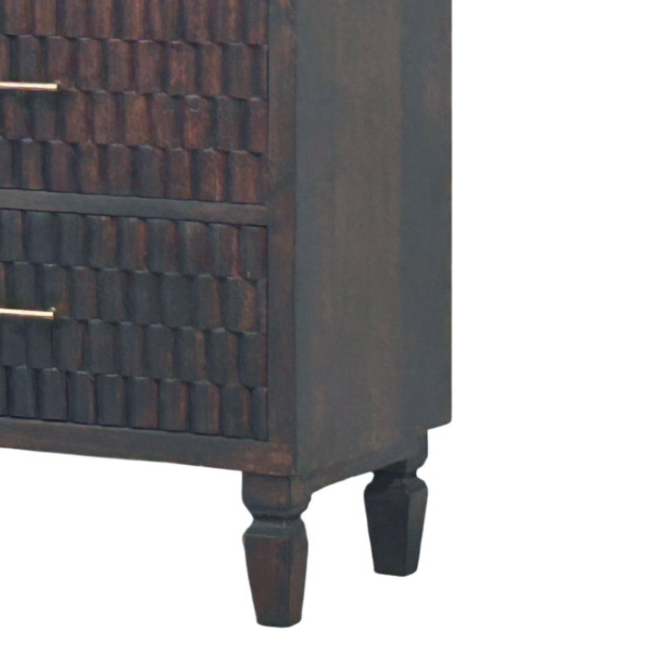 Arno Chest of Drawers | Brass Velvet Hand-Carved
