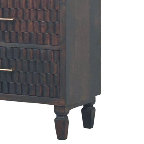 Arno Chest of Drawers | Brass Velvet Hand-Carved