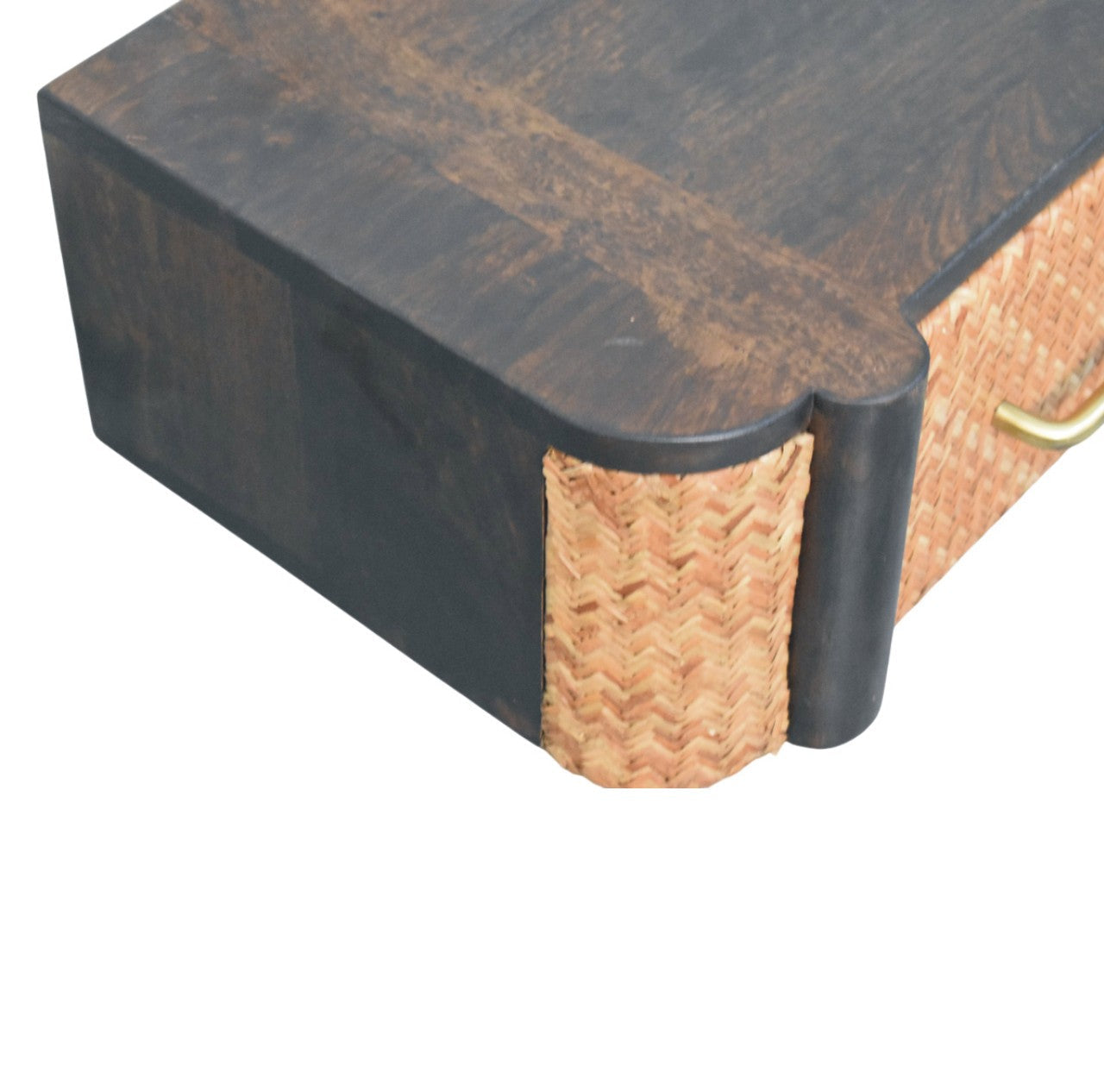 Rattan Curve Wall-Mounted Drawer Bedside Table