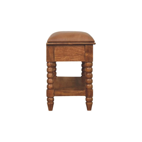 Leather Spindle Bench
