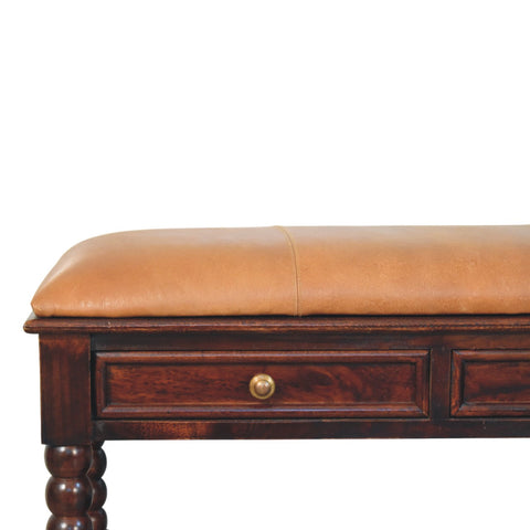 Barclay Bench | Oak Solid Mango Wood Open Shelf