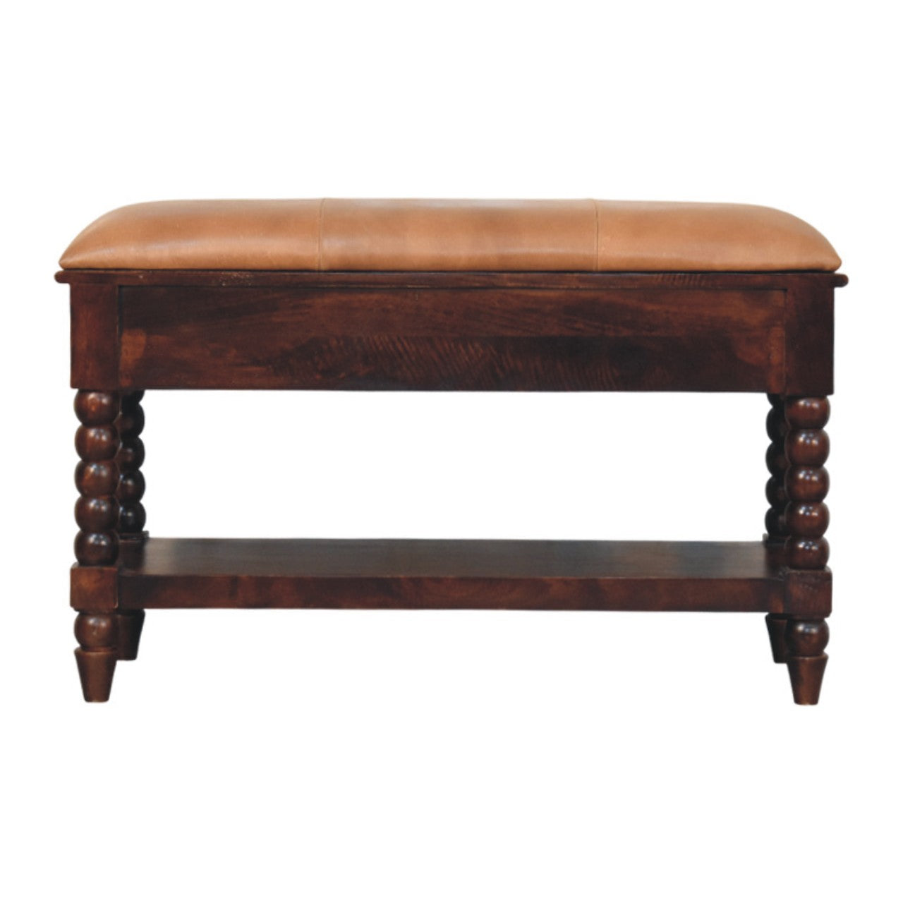 Barclay Bench | Oak Solid Mango Wood Open Shelf