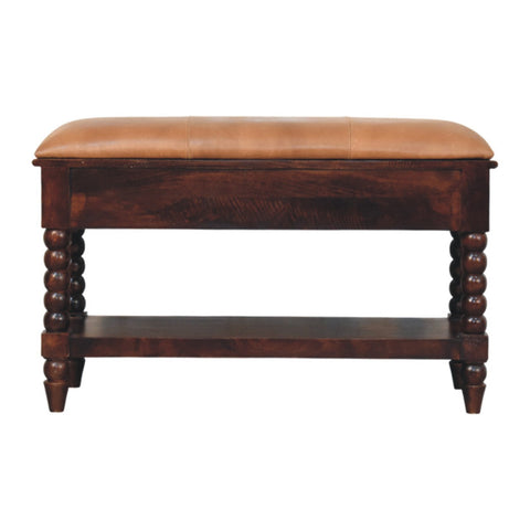 Barclay Bench | Oak Solid Mango Wood Open Shelf