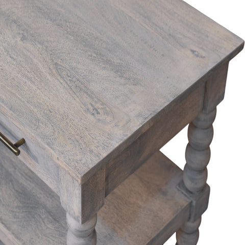 Spindle Acid Wash Side Table