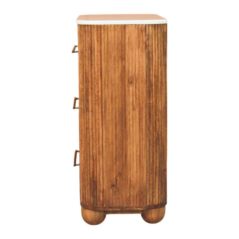 Beaumont Marble Chest of Drawers | Marble-Effect Solid Mango Wood