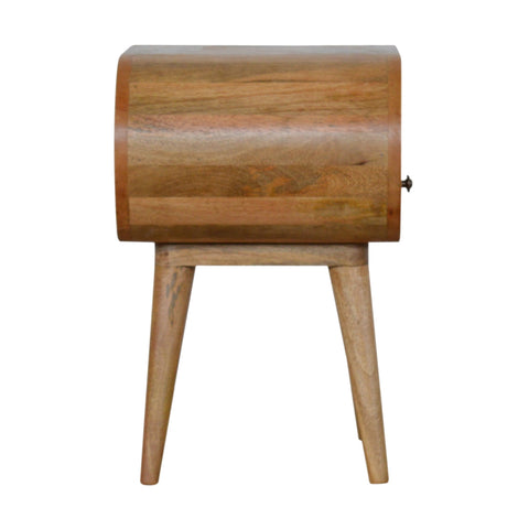 Circular Open Slot Bedside Table | Oak Mango Wood