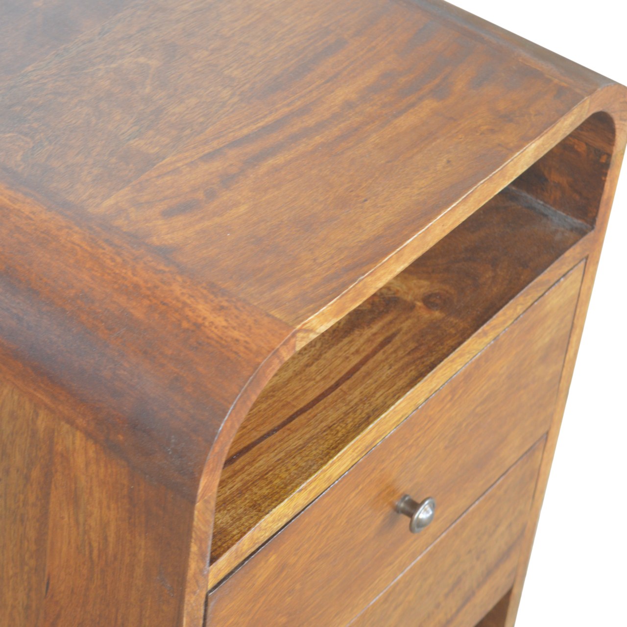 Chestnut Curve 2-Drawer Bedside Table