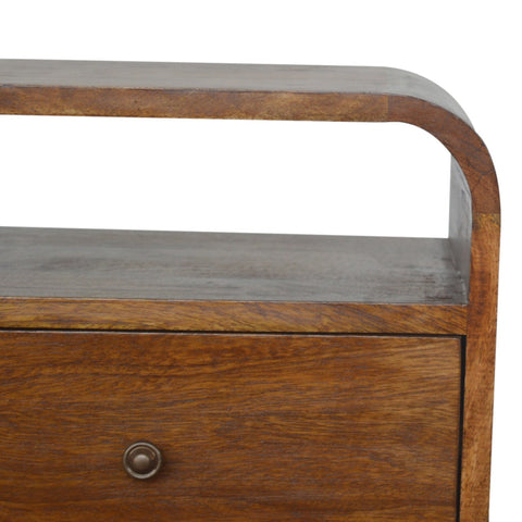 Chestnut Curve 2-Drawer Bedside Table